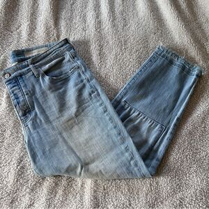 Pilcro Hyphen Mid Rise Patch Boyfriend Jeans 30